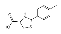 (4R)-2-(4-methylphenyl)-4-thiazolidinecarboxylic acid结构式