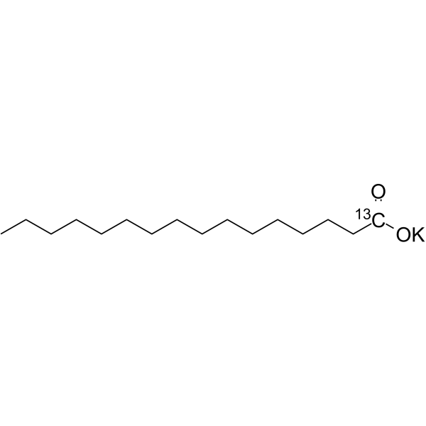 Hexadecanoate-13C potassium Structure