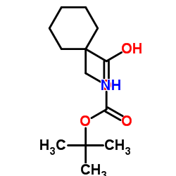Boc-1-aminomethyl-cyclohexane carboxylic acid Structure