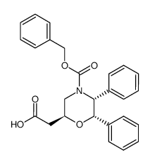 (2S,5R,6S)-2-(4-benzyloxycarbonyl-5,6-diphenyl-1,2,5,6-tetrahydro-4H-1,4-oxazin-2-yl)acetic acid结构式