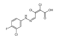 2,3-二氯-4-[2-(3-氯-4-氟苯基)肼基]-2-丁烯酸结构式