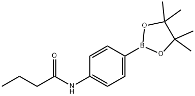 4-丁酰胺基苯硼酸频哪醇酯结构式