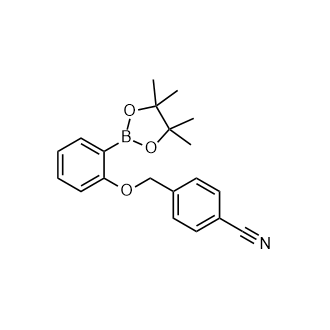 4-[2-(4,4,5,5-Tetramethyl-[1,3,2]dioxaborolan-2-yl)-phenoxymethyl]-benzonitrile Structure