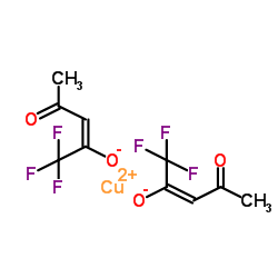 双(三氟-2,4-戊二酮)铜(Ⅱ)结构式