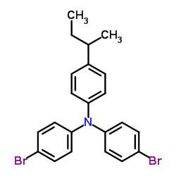 4-溴-N-(4-溴苯基)-N-(4-仲丁基苯基)苯胺结构式