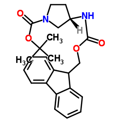 (S)-(+)-N-Boc-3-N-Fmoc-氨基吡咯烷结构式
