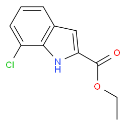 7-氯-1H-吲哚-2-羧酸乙酯结构式