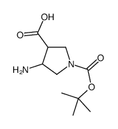 4-氨基-1-(叔丁氧基羰基)吡咯烷-3-羧酸结构式