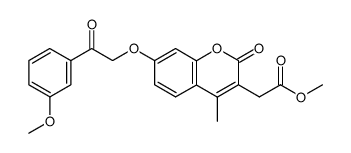methyl 2-[7-[2-(3-methoxyphenyl)-2-oxoethoxy]-4-methyl-2-oxo-2H-3-chromenyl]acetate结构式