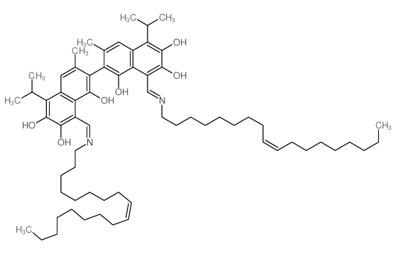 [2,2'-Binaphthalene]-1,1',6,6',7,7'-hexol,3,3'-dimethyl-5,5'-bis(1-methylethyl)-8,8'-bis[(9-octadecenylimino)methyl]-,(?,?,Z,Z)- (9CI) Structure