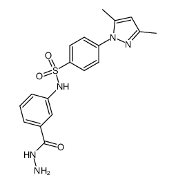 3-[4-(3,5-dimethyl-pyrazol-1-yl)-benzenesulfonylamino]-benzoic acid hydrazide Structure