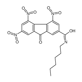 N-hexyl-4,5,7-trinitro-9-oxofluorene-2-carboxamide结构式