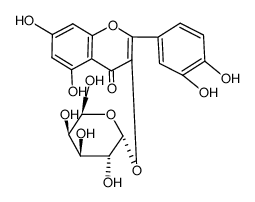4H-1-Benzopyran-4-one, 2-(3,4-dihydroxyphenyl)-3-(alpha-D-galactopyran osyloxy)-5,7-dihydroxy- structure