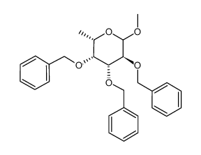 甲基2,3,4,-三-O-苄基-β-L-呋喃果糖苷结构式