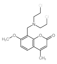 8-[bis(2-chloroethyl)aminomethyl]-7-methoxy-4-methyl-chromen-2-one Structure
