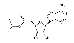 isopropyl 2-((2R,3S,4R,5R)-5-(6-amino-9H-purin-9-yl)-3,4-dihydroxytetrahydrofuran-2-yl)acetate Structure
