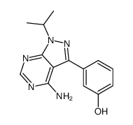 Phenol, 3-[4-amino-1-(1-Methylethyl)-1H-pyrazolo[3,4-d]pyrimidin-3-yl]- Structure