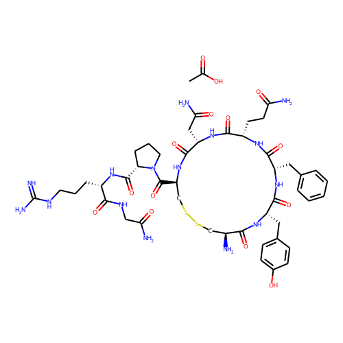 Vasopressin, 8-l-arginine-, monoacetate (salt) Structure