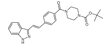 (E)-4-{4-[2-(1H-indazol-3-yl)vinyl]benzoyl}piperazine-1-carboxylic acid 1,1-dimethylethylester结构式