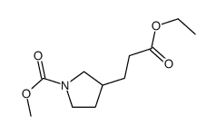 methyl 3-(3-ethoxy-3-oxopropyl)pyrrolidine-1-carboxylate Structure