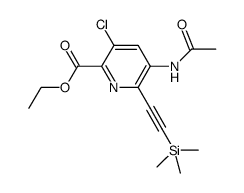ethyl 5-acetamido-3-chloro-6-((trimethylsilyl)ethynyl)picolinate结构式