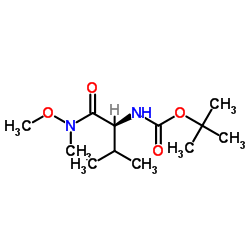 (S)-(1-(甲氧基(甲基)氨基)-3-甲基-1-氧代丁烷-2-基)氨基甲酸叔丁酯结构式