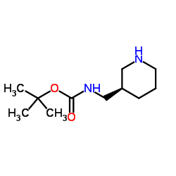 (R)-[[哌啶-3-基]甲基]氨基甲酸叔丁酯结构式