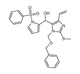 (1-benzenesulfonylpyrrol-2-yl)-(3-benzyloxymethyl-2-methylsulfanyl-5-vinylimidazol-4-yl)methanol Structure