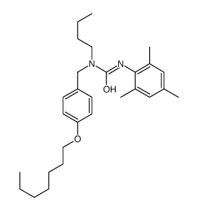 1-butyl-1-[(4-heptoxyphenyl)methyl]-3-(2,4,6-trimethylphenyl)urea Structure