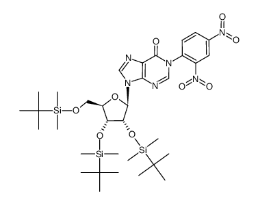 2',3',5'-O-tris(tert-butyldimethylsilyl)-1-(2,4-dinitrophenyl)inosine结构式