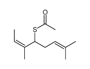 S-(3,7-dimethylocta-2,6-dien-4-yl) ethanethioate结构式