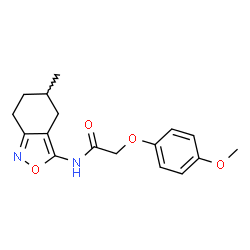 2-(4-methoxyphenoxy)-N-(5-methyl-4,5,6,7-tetrahydro-2,1-benzisoxazol-3-yl)acetamide结构式