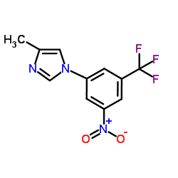 4-甲基-1-(3-硝基-5-三氟甲基-苯基)-1H-咪唑结构式