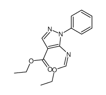 Ethyl 5-(ethoxymethylenamino)-1-phenyl-1H-pyrazole-4-carboxylate结构式