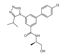 4′-chloro-5-(5-isopropyltetrazol-1-yl)biphenyl-3-carboxylic acid ((R)-2-hydroxy-1-methylethyl)amide Structure