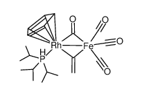 (η5-C5H5)(P(i-Pr)3)Rh(μ-CO)(μ-C=CH2)Fe(CO)3结构式
