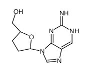 [(2S,5R)-5-(2-aminopurin-9-yl)oxolan-2-yl]methanol结构式