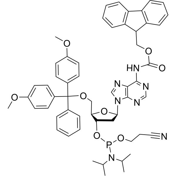 2'-Deoxy-5'-O-DMT-N6-Fmoc-adenosine 3'CE-phosphoramidite Structure