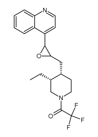 1-((3R,4S)-3-ethyl-4-((3-(quinolin-4-yl)oxiran-2-yl)methyl)piperidin-1-yl)-2,2,2-trifluoroethanone Structure