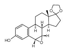 17,17-ethanediyldioxy-6α,7α-epoxy-estra-1,3,5(10)-trien-3-ol结构式