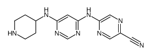 5-[[6-(piperidin-4-ylamino)pyrimidin-4-yl]amino]pyrazine-2-carbonitrile Structure