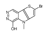 2-溴-4,6-二氢-4-甲基-5H-噻吩并[2',3':4,5]吡咯并[2,3-D]哒嗪-5-酮结构式
