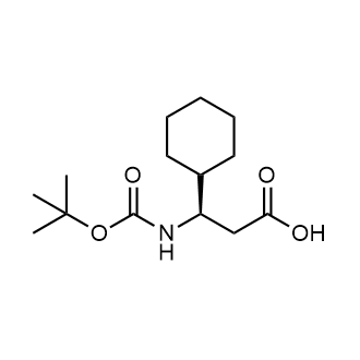 (R)-3-((叔丁氧基羰基)氨基)-3-环己基丙酸结构式
