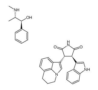 (3R,4R)-3-(5,6-dihydro-4H-pyrrolo[3,2,1-ij]quinolin-1-yl)-4-(1H-indol-3-yl)pyrrolidine-2,5-dione pseudoephedrine complex结构式