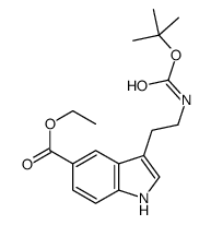 3-(2-叔丁氧基羰基氨基-乙基)-1H-吲哚-5-羧酸乙酯结构式