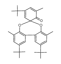 2,5',10-tri-tert-butyl-3',4,8-trimethyldibenzo[d,f][1,3]-dioxepin-6-spirocyclohexa-3',5'-dien-2'-one结构式