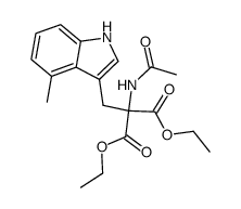 acetylamino-(4-methyl-indol-3-ylmethyl)-malonic acid diethyl ester Structure