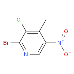 2-溴-3-氯-4-甲基-5-硝基吡啶结构式