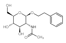 苯乙基-2-乙酰氨基-2-脱氧-β-1-硫代-D-吡喃半乳糖苷结构式