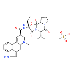 12'-hydroxy-2',5'alpha-diisopropylergotaman-3',6',18-trione methanesulphonate Structure